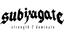Black 'subjugate' text with 'strength 2 dominate' below on a white background